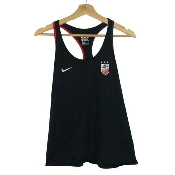 Nike The Nike Tee Black Team USA Scoop Neck Racerback Athletic Tank Top M - Picture 1 of 3